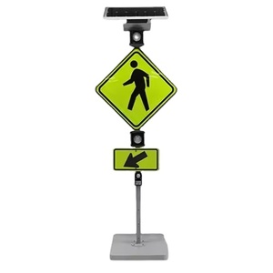 Solar Flashing LED Pedestrian Traffic Road Signs Beacons Crosswalk Blinker Sign Solution