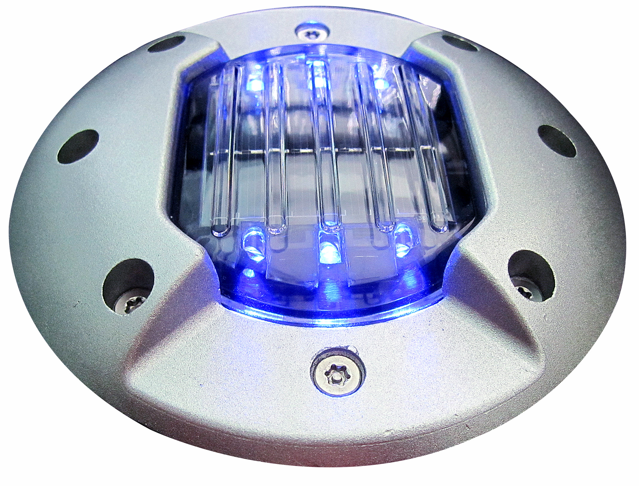 Hot Sale Round Shape Blinker Flashing Cat Eye Traffic 6 LED Warning Light Product Embedded Aluminum Solar Road Stud