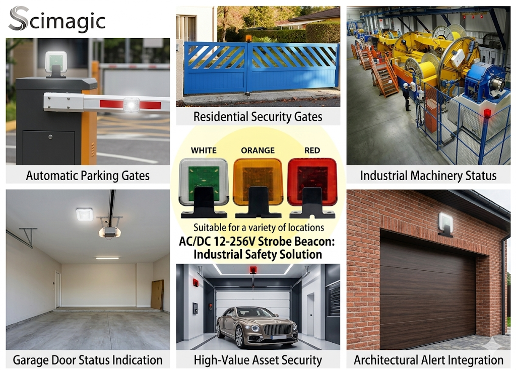 Universal 12V-265V Outdoor Electric Gate Security Strobe Warning Light Gate Accessories Security Flash Light Lamp Alarm for Gate