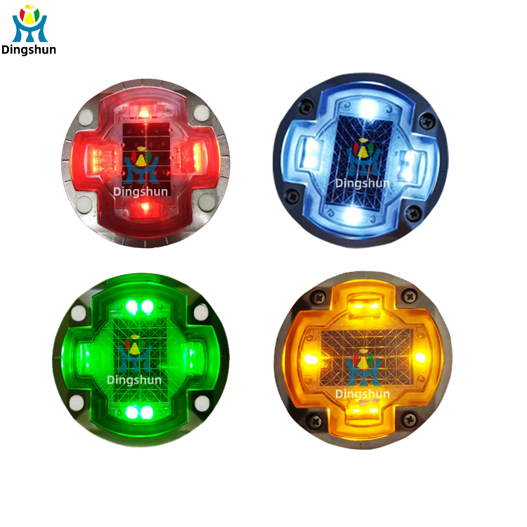 Solar-Powered Aluminum Embedded Road Studs IP68 Rated 30T Load-Bearing LED Lights Customizable Colors For Parking Lots Highways