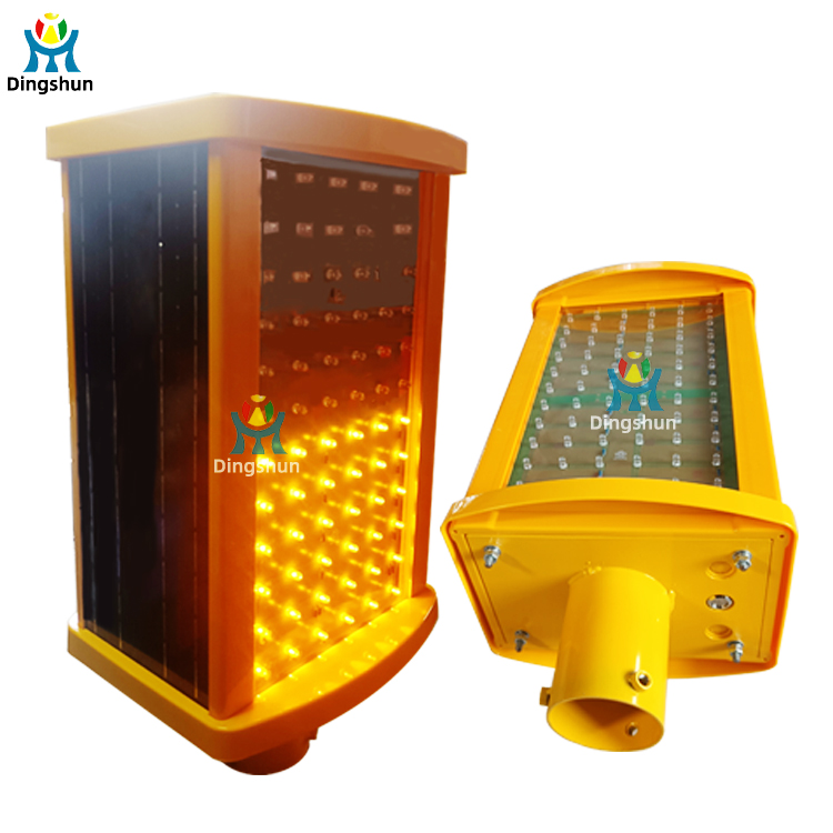 Solar Powered LED Strobe Warning Light, IP65 Waterproof, Red/Yellow Flashing, for Highway and Construction Zone Safety