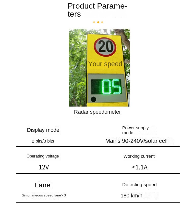 Outdoor LED Warning Sign Solar Power Radar Speed Sign Traffic Flashing Speed Limit Signs