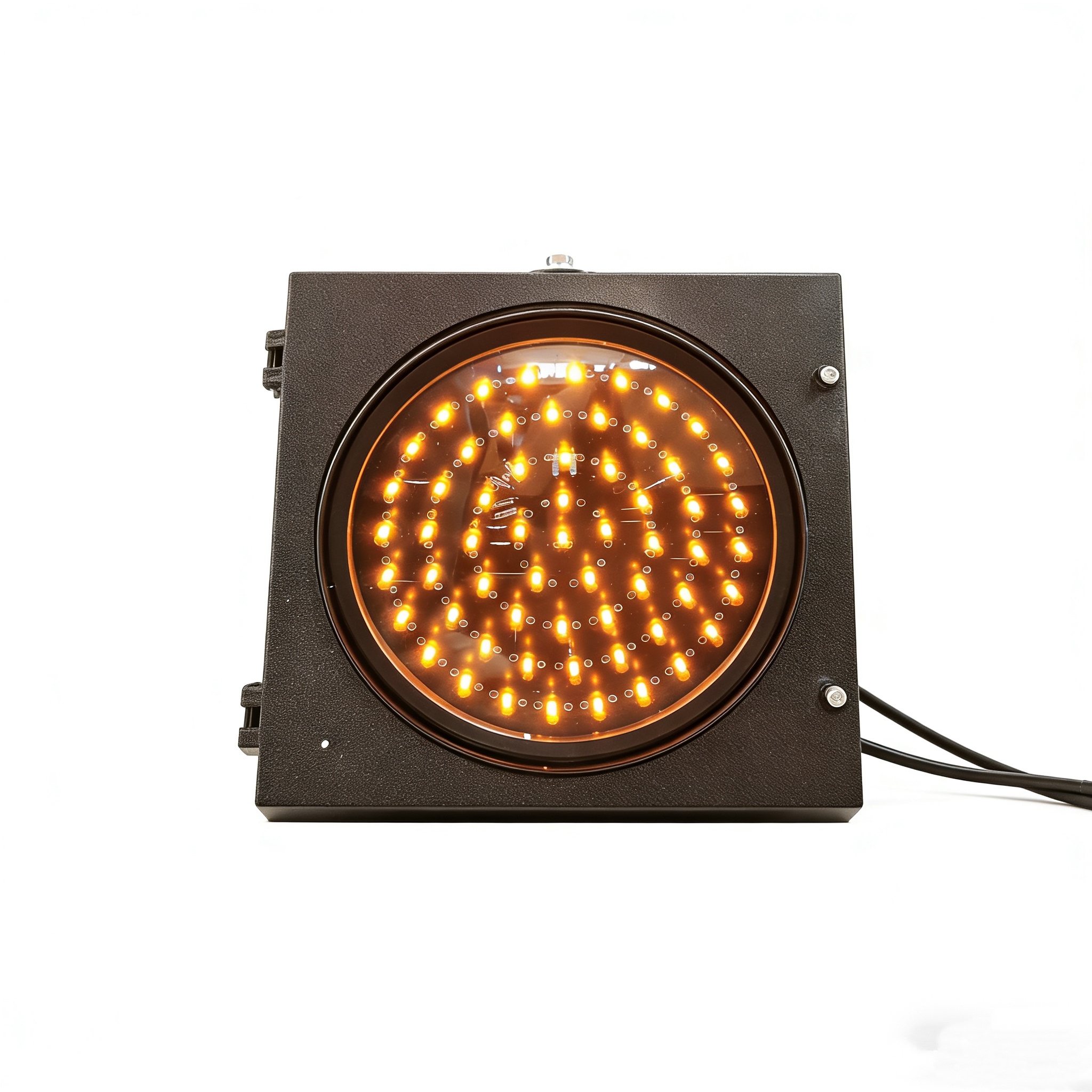 Solar &amp; Mains Powered Yellow Flashing Traffic Signal Light with PC Material for Traffic Command Sign