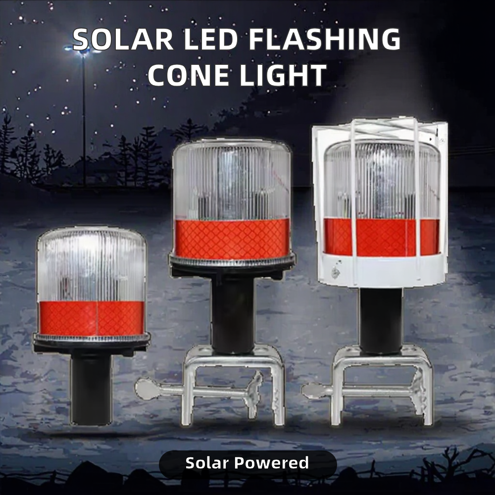 Solar LED Traffic Cone Light Blinker-Safety Warning Lamp