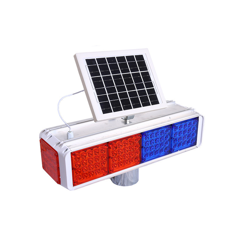 Solar Strobe Portable Light Traffic Flashing Lights Road Red Blue Led Warning Lamp