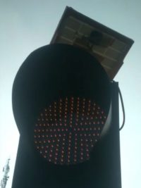 Pole mounted solar amber traffic light