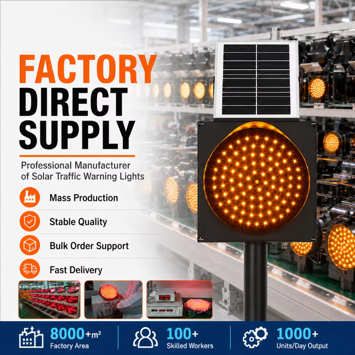 Red Yellow Amber Road Safety Blinker Solar Powered Led Flashing Warning Warning Light for for Highway, Mine & Construction Site