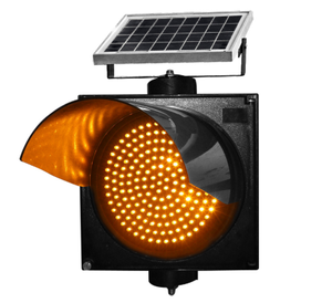 300mm Plastic Solar LED Traffic Warning Light Yellow Flashing Road Safety Signal Lamp IP68 Protection for Lane Marking Work Zone