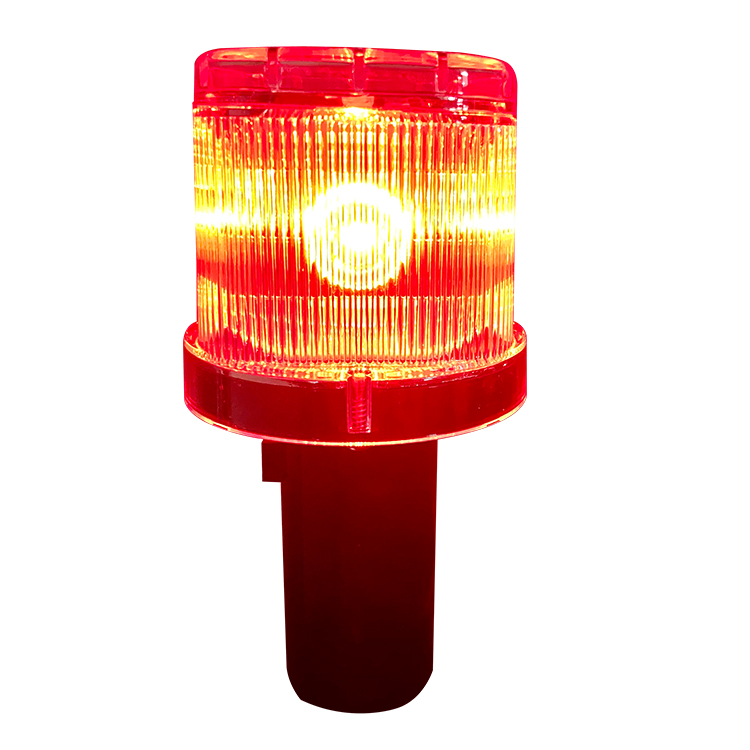 Solar LED Traffic Signal Light Night Strobe Construction Road Light with Plastic Safety Cone Effective Traffic Warning Product