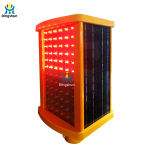 Solar Powered LED Strobe Warning Light IP65 Waterproof Red Yellow